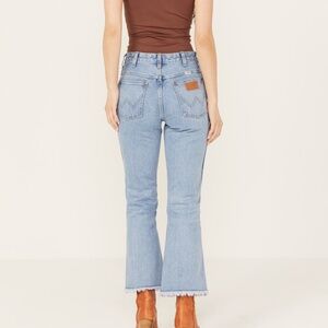 Wrangler Wrock 672 High Rise Kick Flare 100% Cotton Blue Jeans (26)